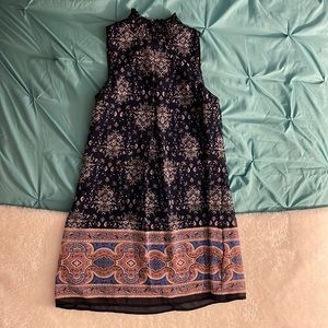 High Neck Speechless Patterned Dress